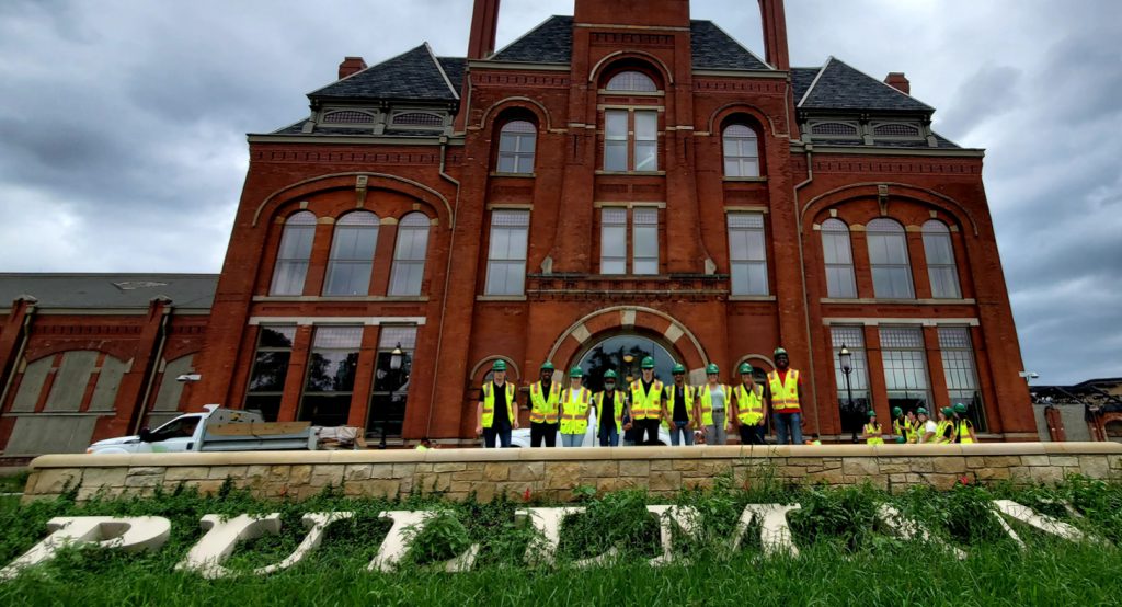 Chicago-based interns at the Pullman National Monument site