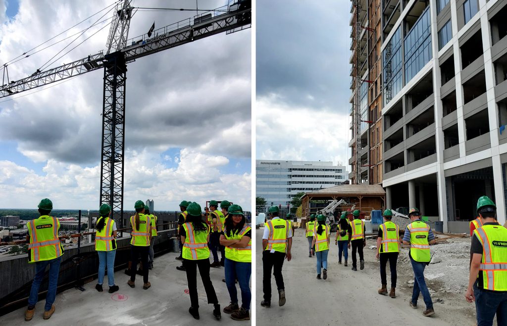 Chicago-based interns at the Oak Brook Commons residential site