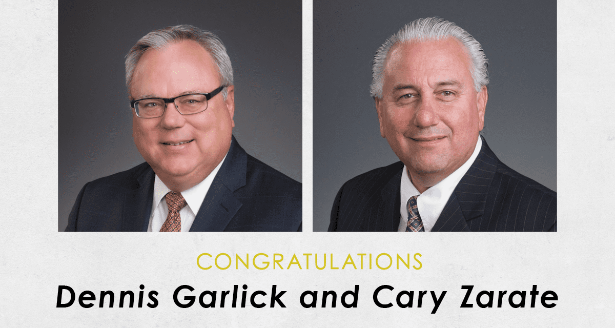 W.E. O'Neil Construction promotes Dennis Garlick to Senior Vice President and Cary Zarate to Vice President of Estimating